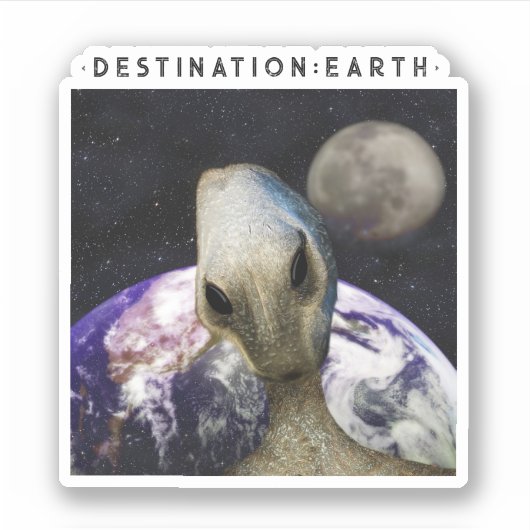 Alien Destination: Aarde Sticker (Voorkant)