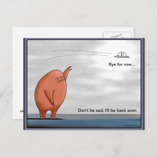 Alien die afscheid nemen - Briefkaart (Voorkant / Achterkant)