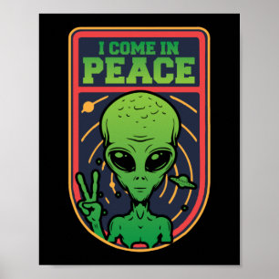 Alien die ik kom in de Peace Halloween Costume Poster
