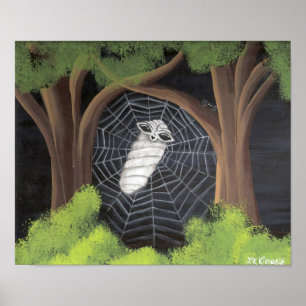 Alien die in een spinnenweb wordt vastgehouden poster