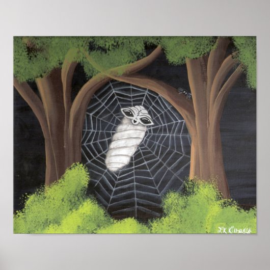 Alien die in een spinnenweb wordt vastgehouden poster (Voorkant)