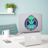 Alien die we willen geloven in grappige buitenaard sticker (Laptop op bureau)