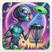Alien Disc Golf Kartonnen Onderzetters (Voorkant)