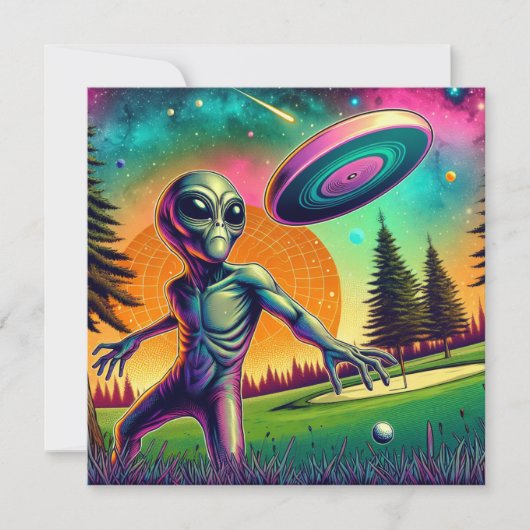 Alien Disc Golf met Planet Achtergrond (Voorkant)