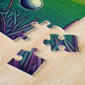 Alien Disc Golf met Planet Achtergrond Legpuzzel (Zijkant)