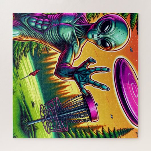 Alien Disc Golf Pin Basket Legpuzzel (Horizontaal)