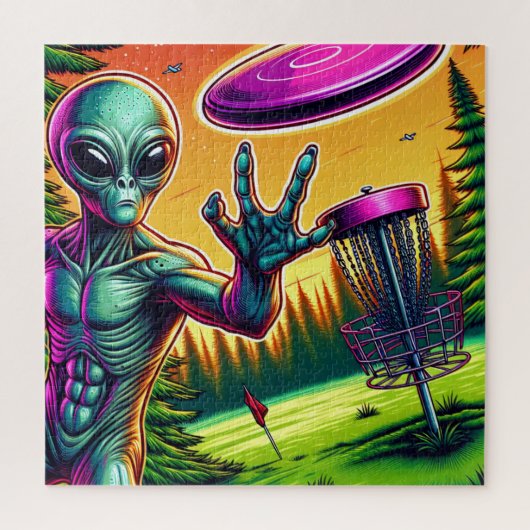 Alien Disc Golf Pin Basket Legpuzzel (Verticaal)