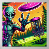 Alien Disc Golf Pin Basket Poster (Voorkant)