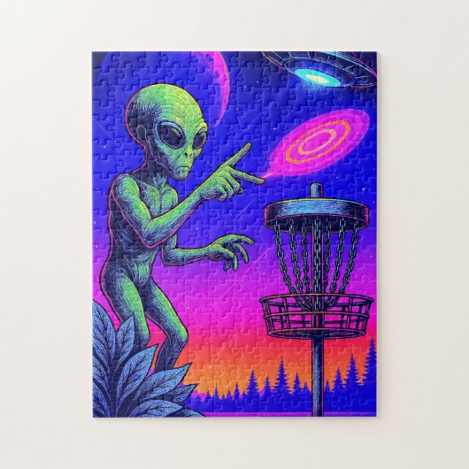 Alien Disc Golf Puzzel (Verticaal)