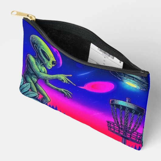 Alien Disc Golf Zippered Bag Etui (Open)