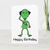 Alien DJ Birthday Kaart (Voorkant)