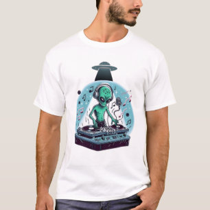 Alien DJ Extraterrestrial Music Mixer T-shirt