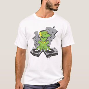 Alien DJ in kleur T-shirt