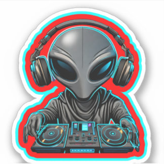 Alien DJ Sticker