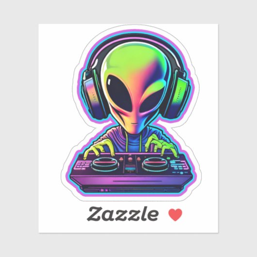 Alien DJ Sticker (Vel)