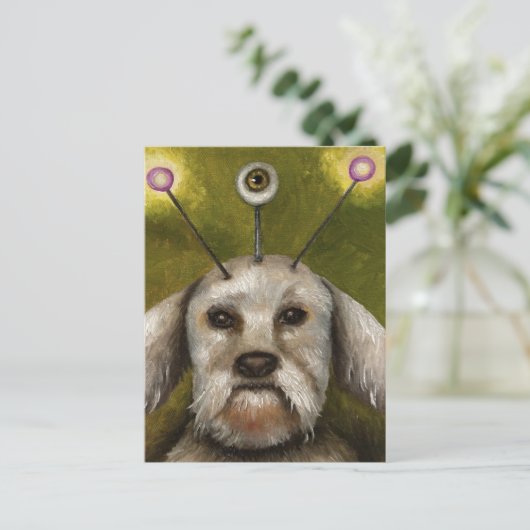 Alien Dog Briefkaart (Staand voorkant)