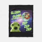 Alien Dog Meme Glerp Glorp Funny Space Laser Gift  Fleece Deken (Voorkant)