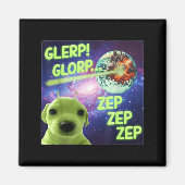 Alien Dog Meme Glerp Glorp Funny Space Laser Gift  Magneet (Voorkant)