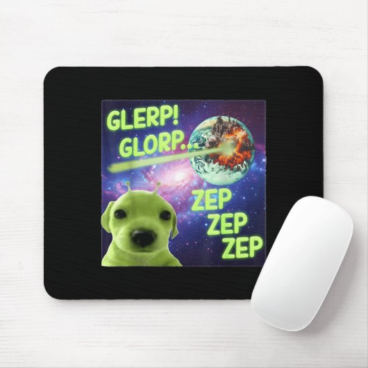 Alien Dog Meme Glerp Glorp Funny Space Laser Gift  Muismat (Met muis)
