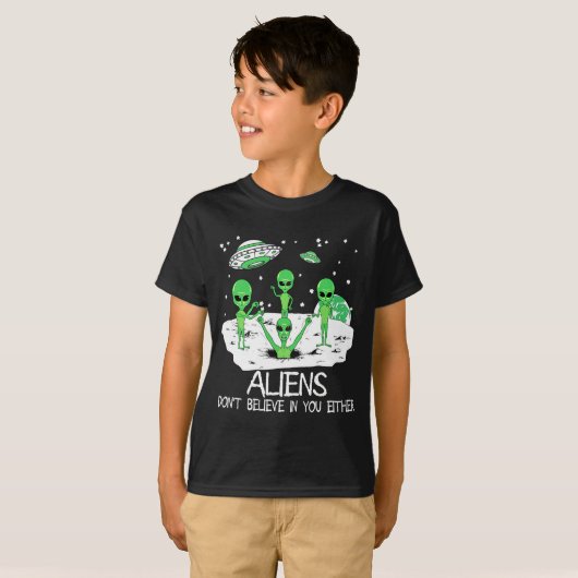 Alien Dont Believe In You Either Funny Alien Long  T-shirt (Voorkant volledig)