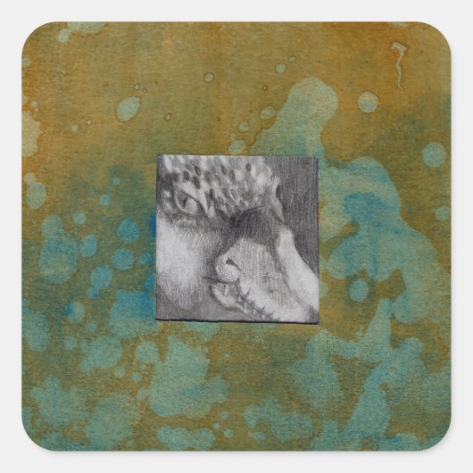 Alien Dragon Vierkante Sticker (Voorkant)