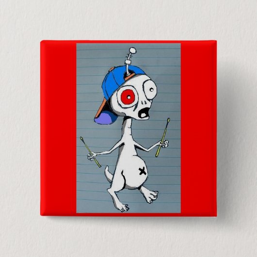 Alien Drummer Button (Voorkant)