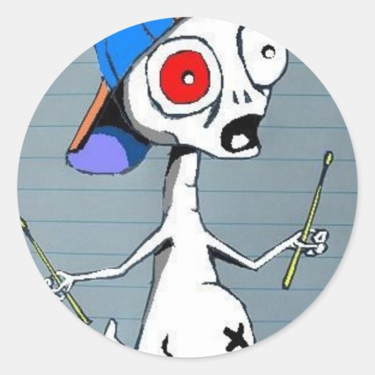 Alien Drummer Sticker (Voorkant)