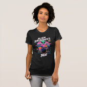 Alien Drummer's Beat T-shirt - Funky Alien Graphic (Voorkant volledig)