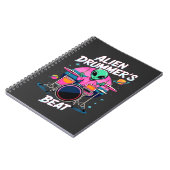 Alien Drummer's Beat T-shirt - Funky Alien Graphic Notitieboek (Linkerzijde)