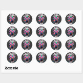 Alien Drummer's Beat T-shirt - Funky Alien Graphic Ronde Sticker (Vel)