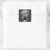 Alien Drummer's Beat T-shirt - Funky Alien Graphic Vierkante Sticker (Tas)