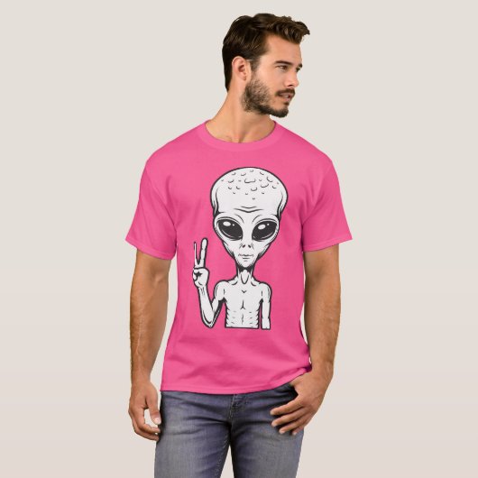 Alien Dude Peace Out T-shirt (Voorkant volledig)