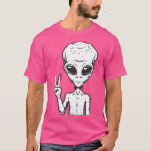 Alien Dude Peace Out T-shirt (Voorkant)