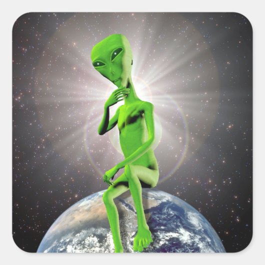 Alien & Earth Sticker (Voorkant)
