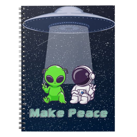 Alien & Earthling Peace op een notitieboek (Voorkant)