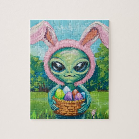 Alien Easter Bunny Legpuzzel (Verticaal)