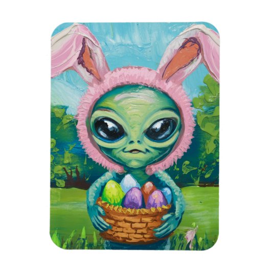 Alien Easter Bunny Magneet (Verticaal)