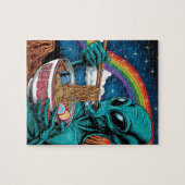 Alien Eating Noodles Legpuzzel (Horizontaal)