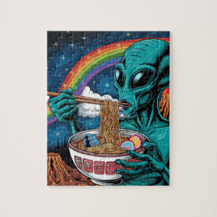 Alien Eating Noodles Legpuzzel