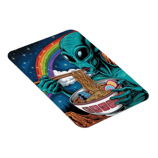Alien Eating Noodles Magneet (Rechterzijde)