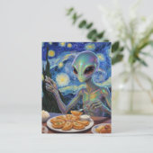 Alien Eating Perogies Briefkaart (Staand voorkant)