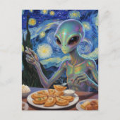 Alien Eating Perogies Briefkaart (Voorkant)