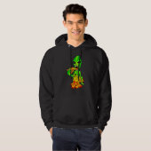 Alien Eating Pizza UFO buitenaards Hoodie (Voorkant volledig)