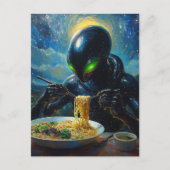 Alien Eating Ramen Briefkaart (Voorkant)