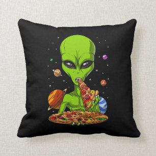 Alien Eating Space Pizza Kussen