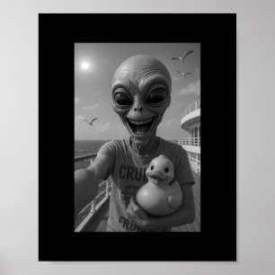 Alien Eend Cruise Vakantie – Grappige Alien Eend Poster
