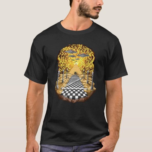 Alien Egyptian Pyramids Space Ufo Aliens Science F T-shirt (Voorkant)