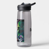 Alien en astronaut in de ruimte gepersonaliseerd waterfles (Links)