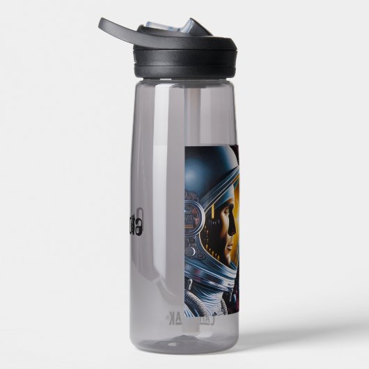 Alien en astronaut in de ruimte gepersonaliseerd waterfles (Rechts)