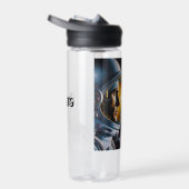 Alien en astronaut in de ruimte gepersonaliseerd waterfles (Rechts)